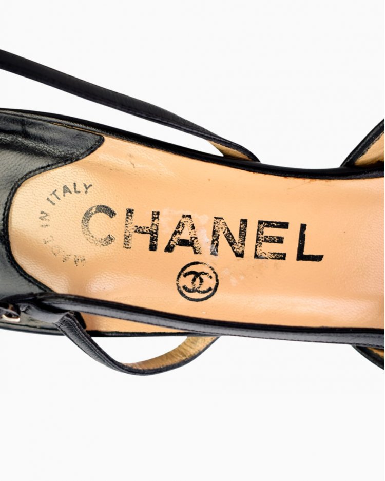 Sapato Chanel Original Slingback Preto feminino